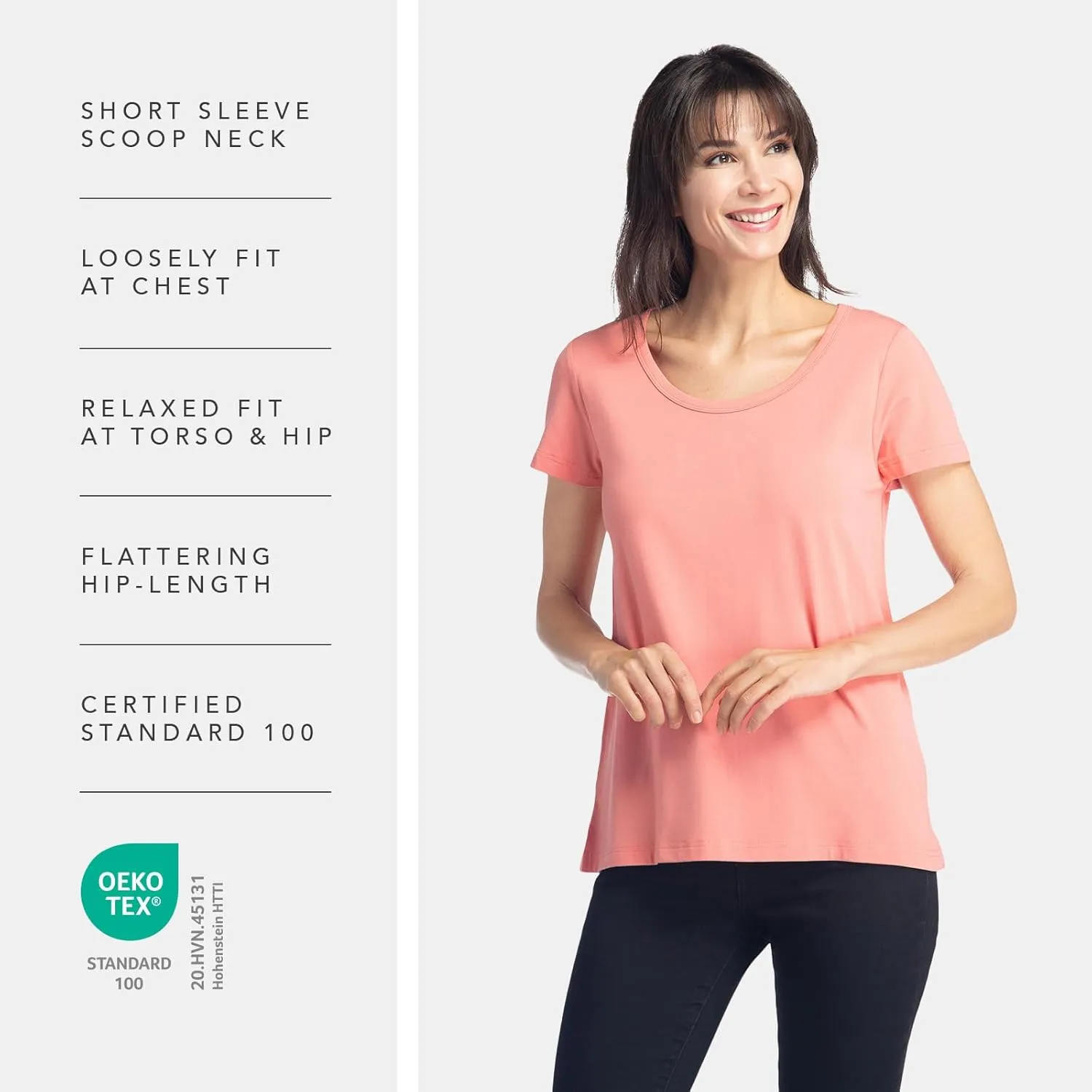 Fishers Finery Women's Ecofabric Short Sleeve Scoop Neck Tee; Relaxed Fit