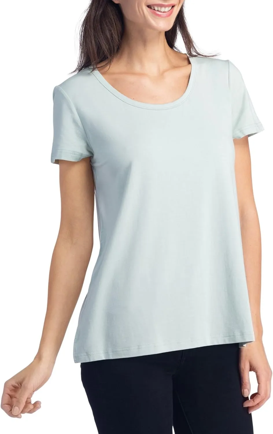 Fishers Finery Women's Ecofabric Short Sleeve Scoop Neck Tee; Relaxed Fit