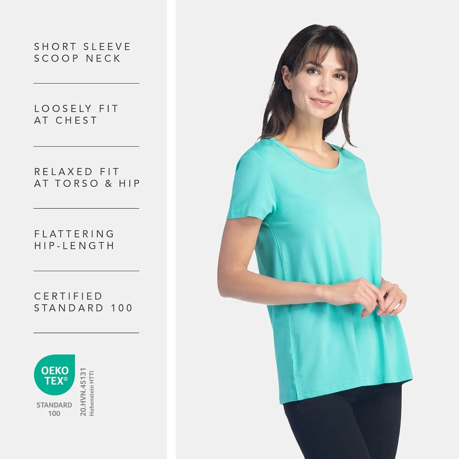 Fishers Finery Women's Ecofabric Short Sleeve Scoop Neck Tee; Relaxed Fit