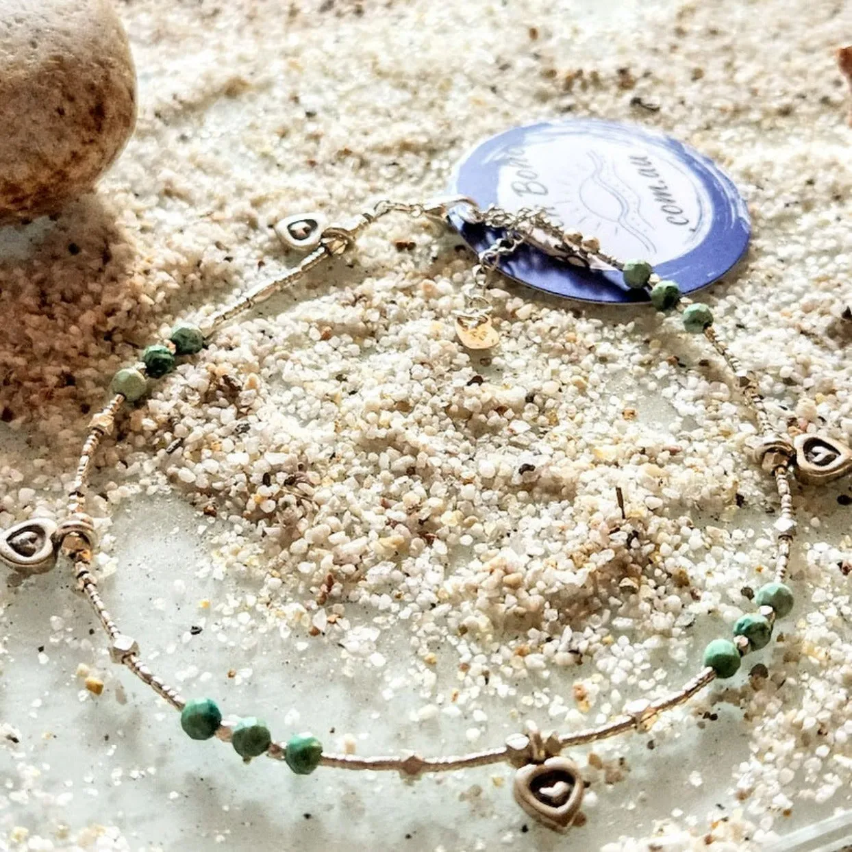 FOUR HEARTS - HILLTRIBE LARIMAR ANKLET