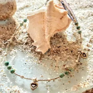 FOUR HEARTS - HILLTRIBE LARIMAR ANKLET