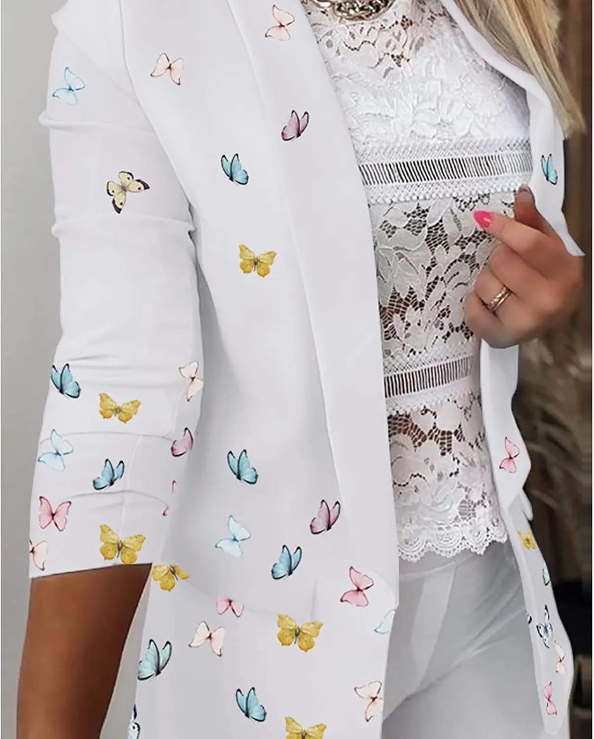 FQZWONG Blazers For Women Business Casual Long Sleeve Suit Jackets Professional Clothes Work Outfits Open Front Outerwear