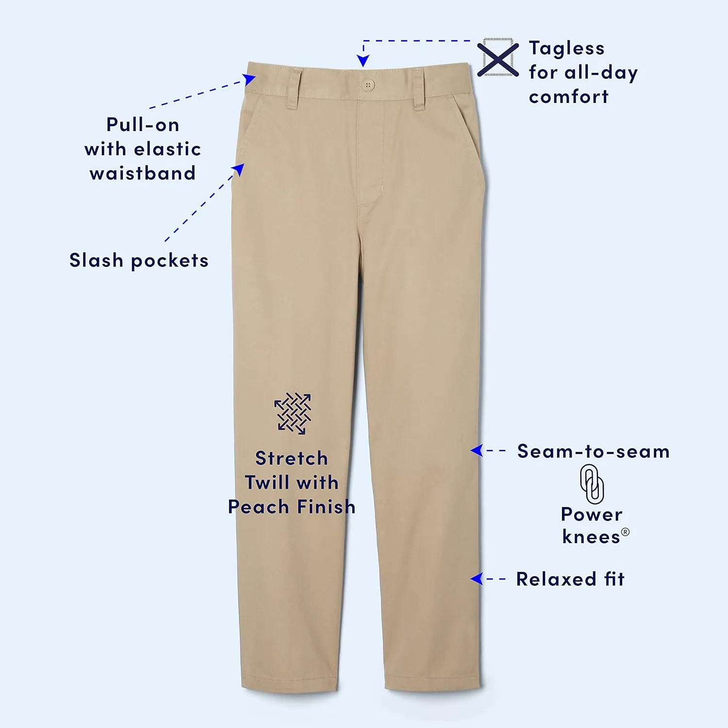 French Toast Boys Pull-on Relaxed Fit School Uniform Pant (Standard & Husky)