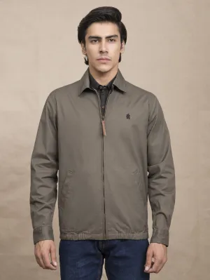 FULL SLEEVE COLLAR  OLIVE JACKET