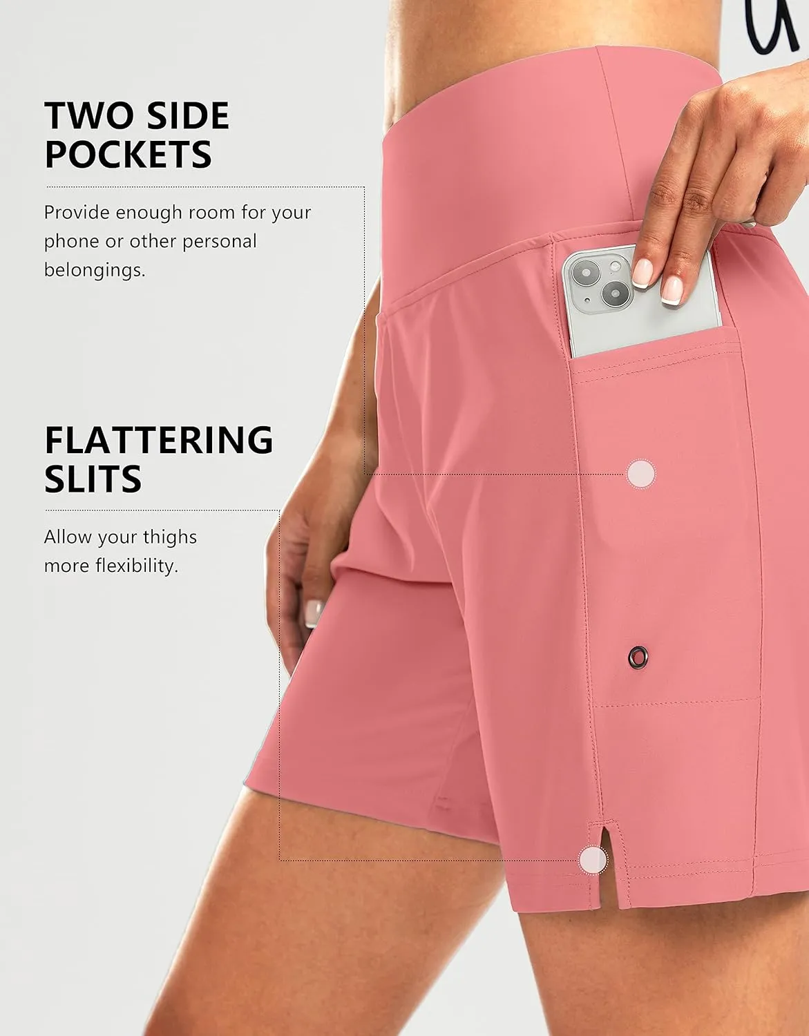 G Gradual Women's 7" Long Swim Board Shorts High Waisted Quick Dry Beach Swimming Shorts for Women with Liner Pockets