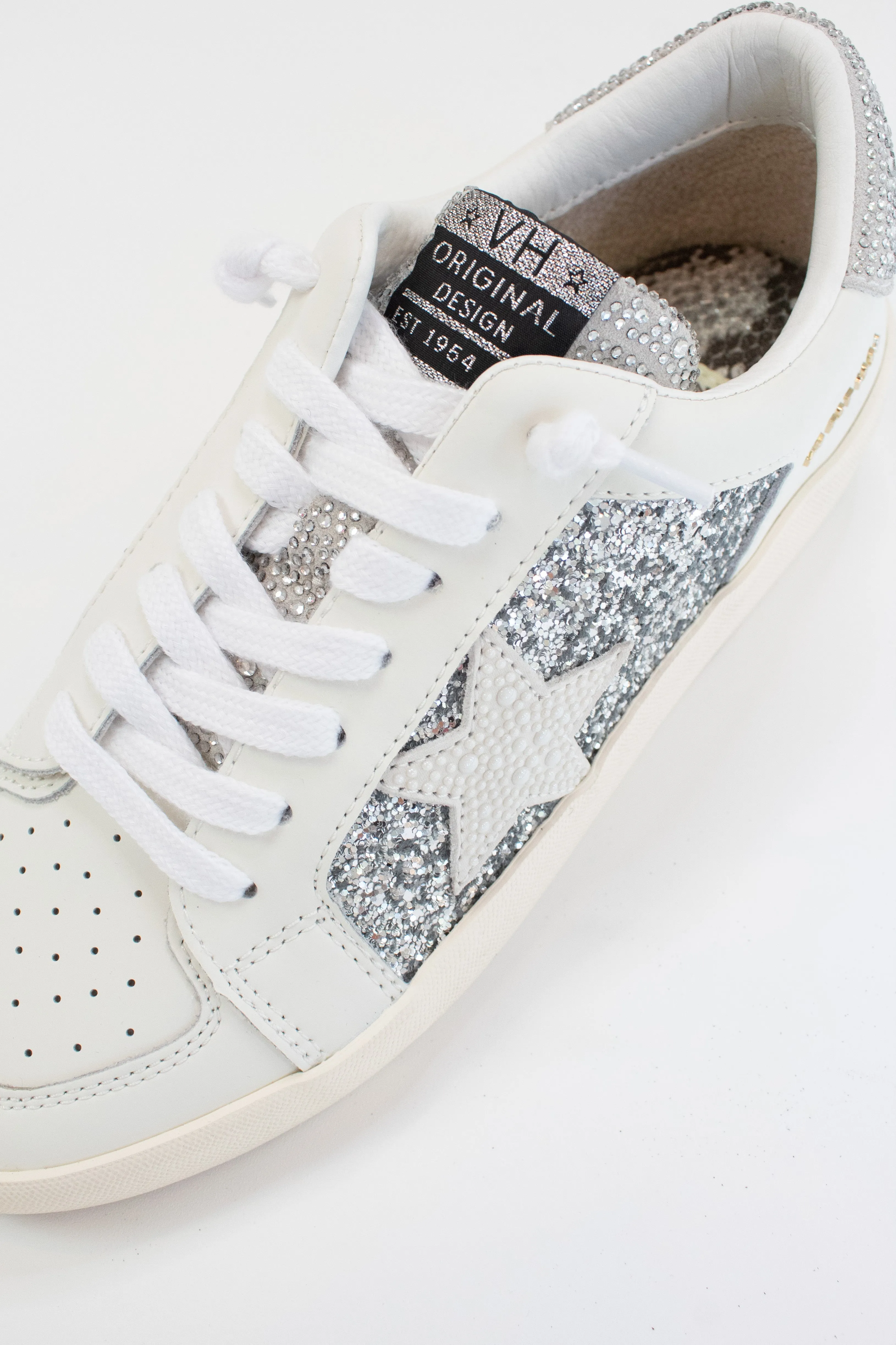 Georgette Silver Glitter Vintage Havana Low Top Sneaker