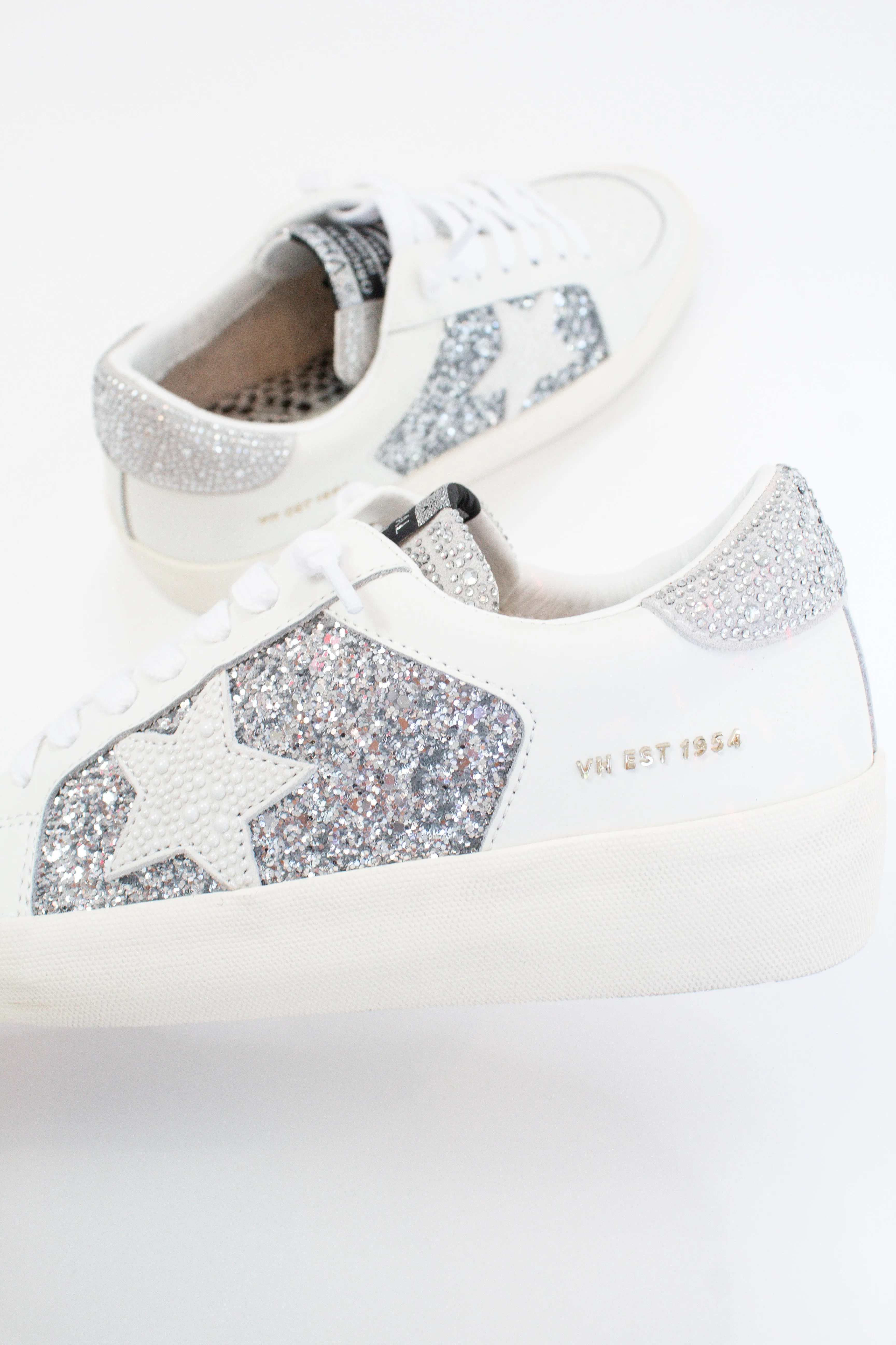 Georgette Silver Glitter Vintage Havana Low Top Sneaker