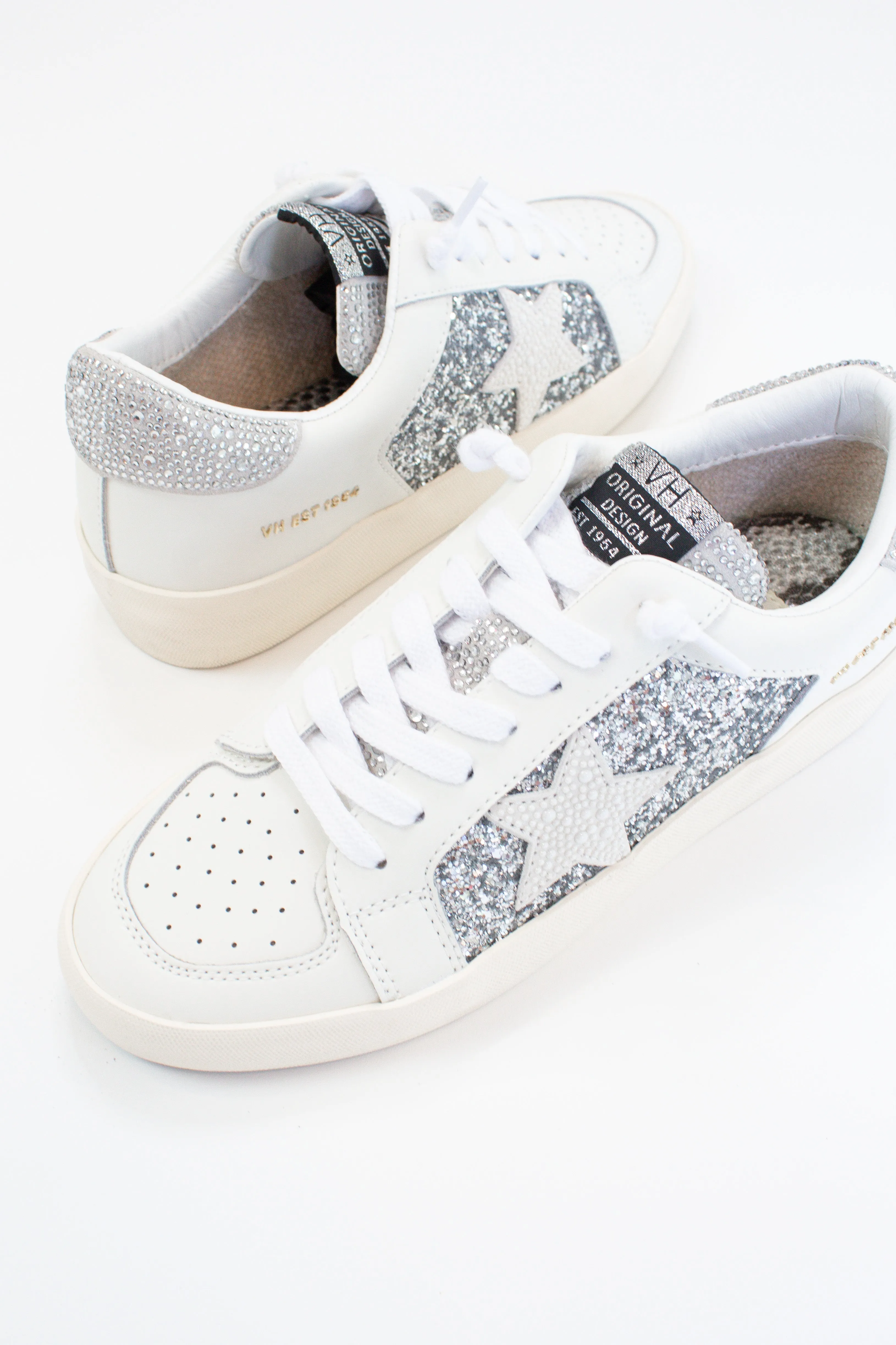 Georgette Silver Glitter Vintage Havana Low Top Sneaker