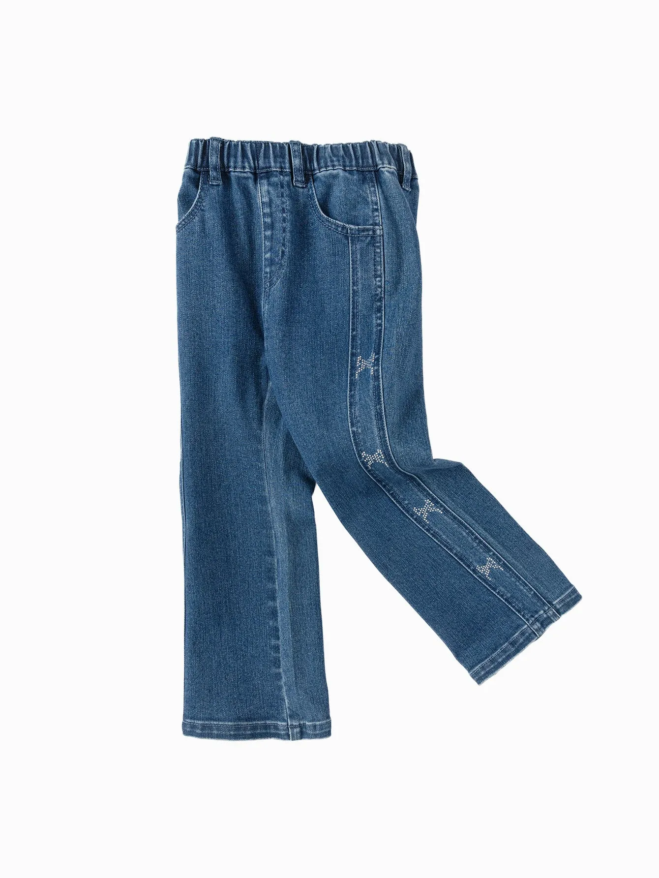 Girl Highlight Moment Denim Blue Bow Trousers