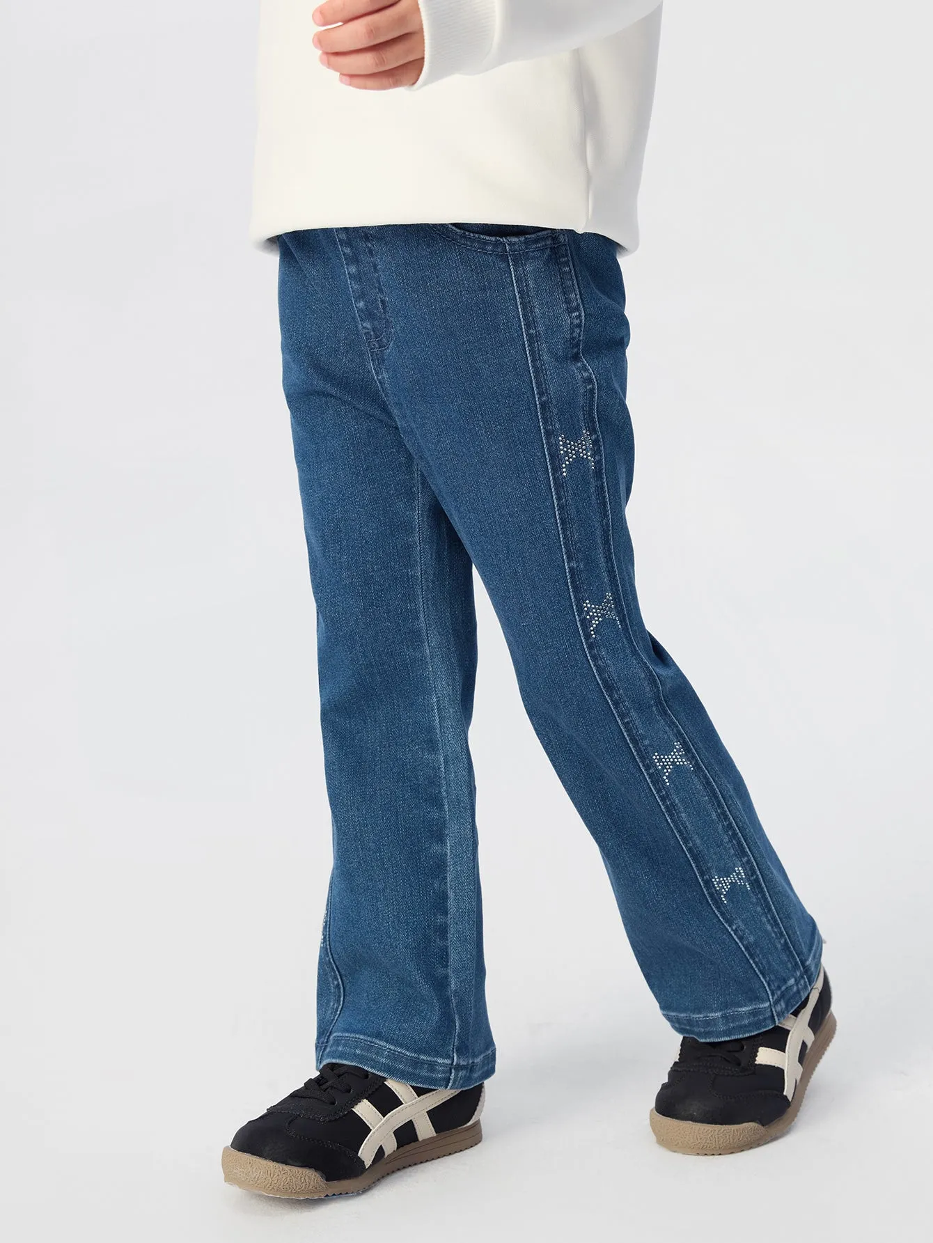 Girl Highlight Moment Denim Blue Bow Trousers