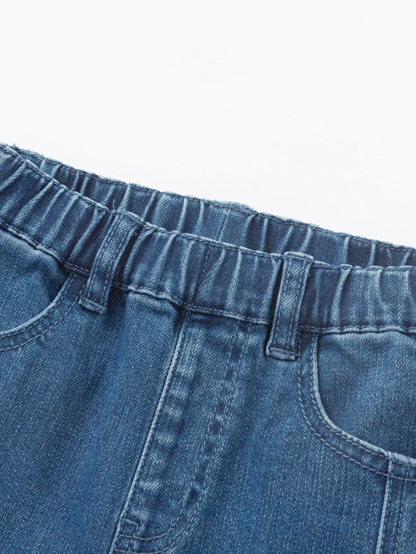 Girl Highlight Moment Denim Blue Bow Trousers