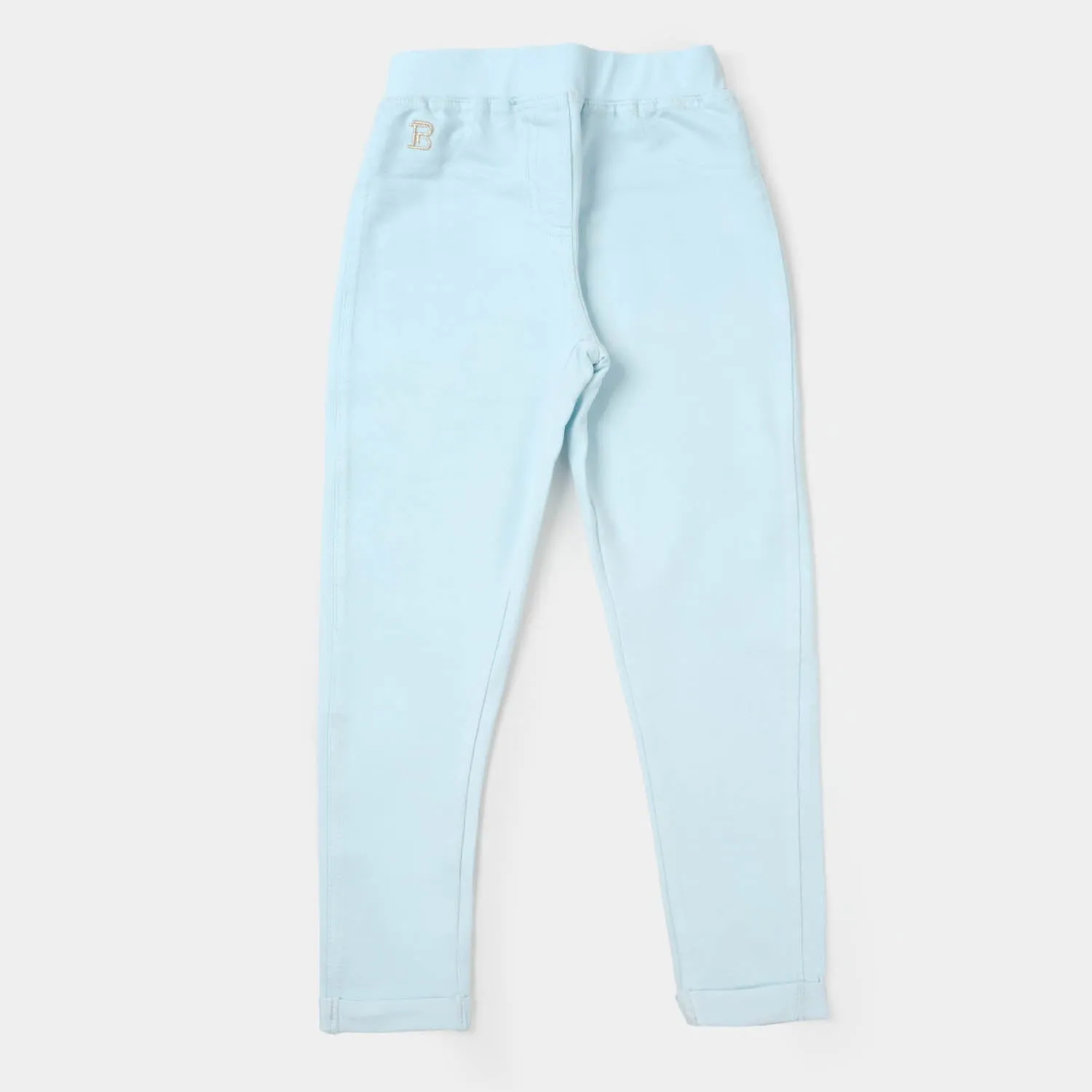 Girls Knitted Jeggings - Sky Blue
