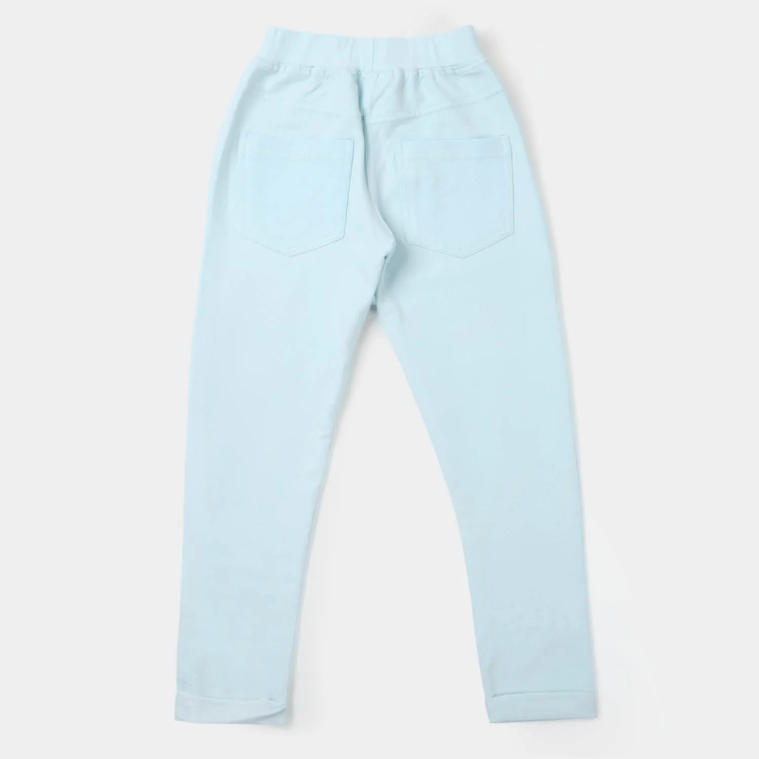 Girls Knitted Jeggings - Sky Blue