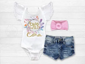 Girl's Personalized Two Wild Birthday Outfit