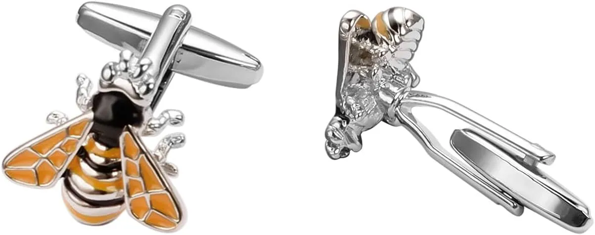 Gold Silver Cufflinks for Men Personalized Bee Ladybug Butterfly Cufflinks Suitable for Wedding Party Jewelry