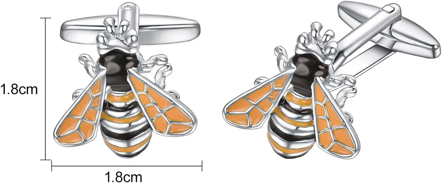 Gold Silver Cufflinks for Men Personalized Bee Ladybug Butterfly Cufflinks Suitable for Wedding Party Jewelry