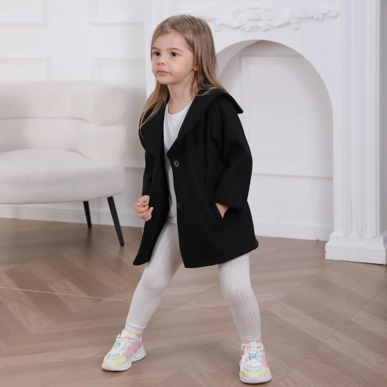 Goodplayer Baby Boy Girl Coat Toddler Pea Coat Fall Winter Jacket Outerwear for Baby Buttons Coat Clothes
