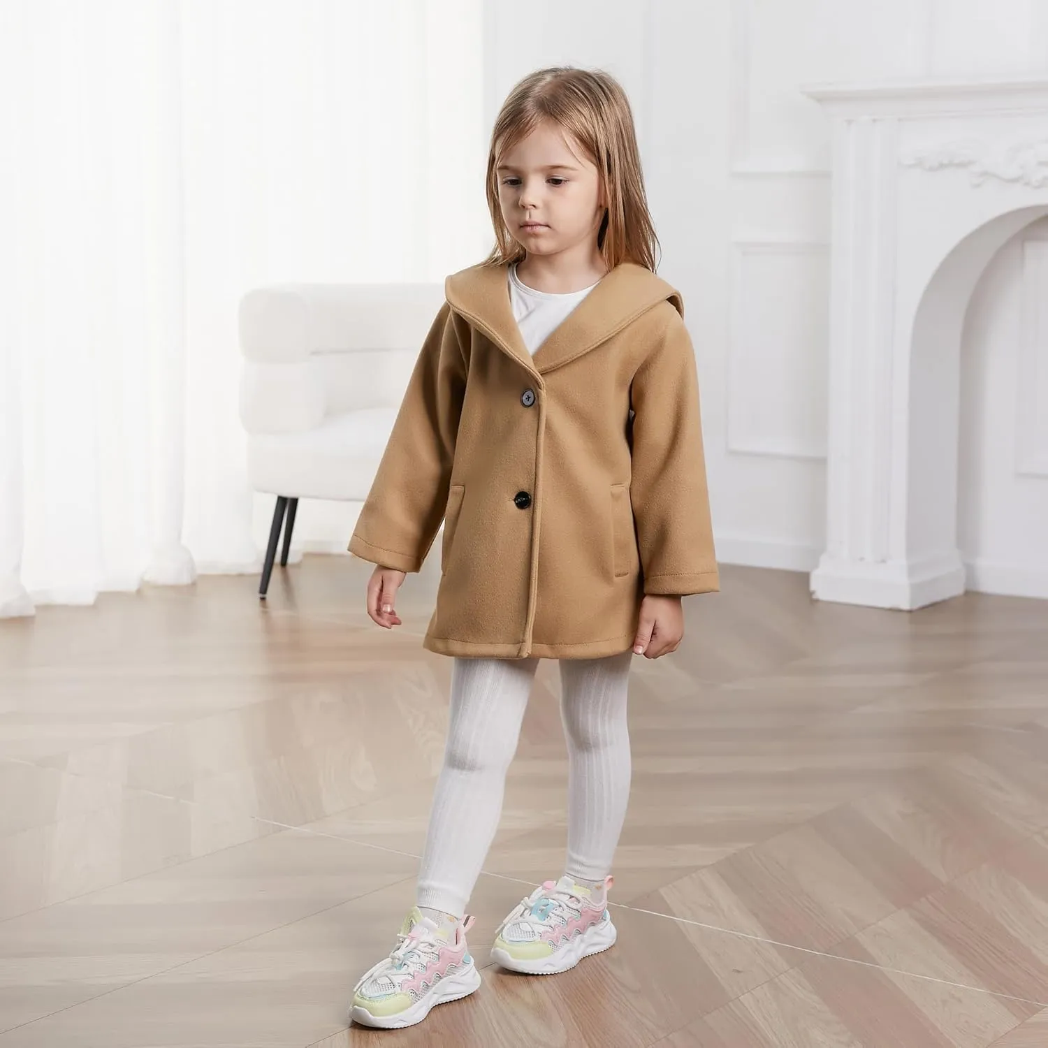 Goodplayer Baby Boy Girl Coat Toddler Pea Coat Fall Winter Jacket Outerwear for Baby Buttons Coat Clothes