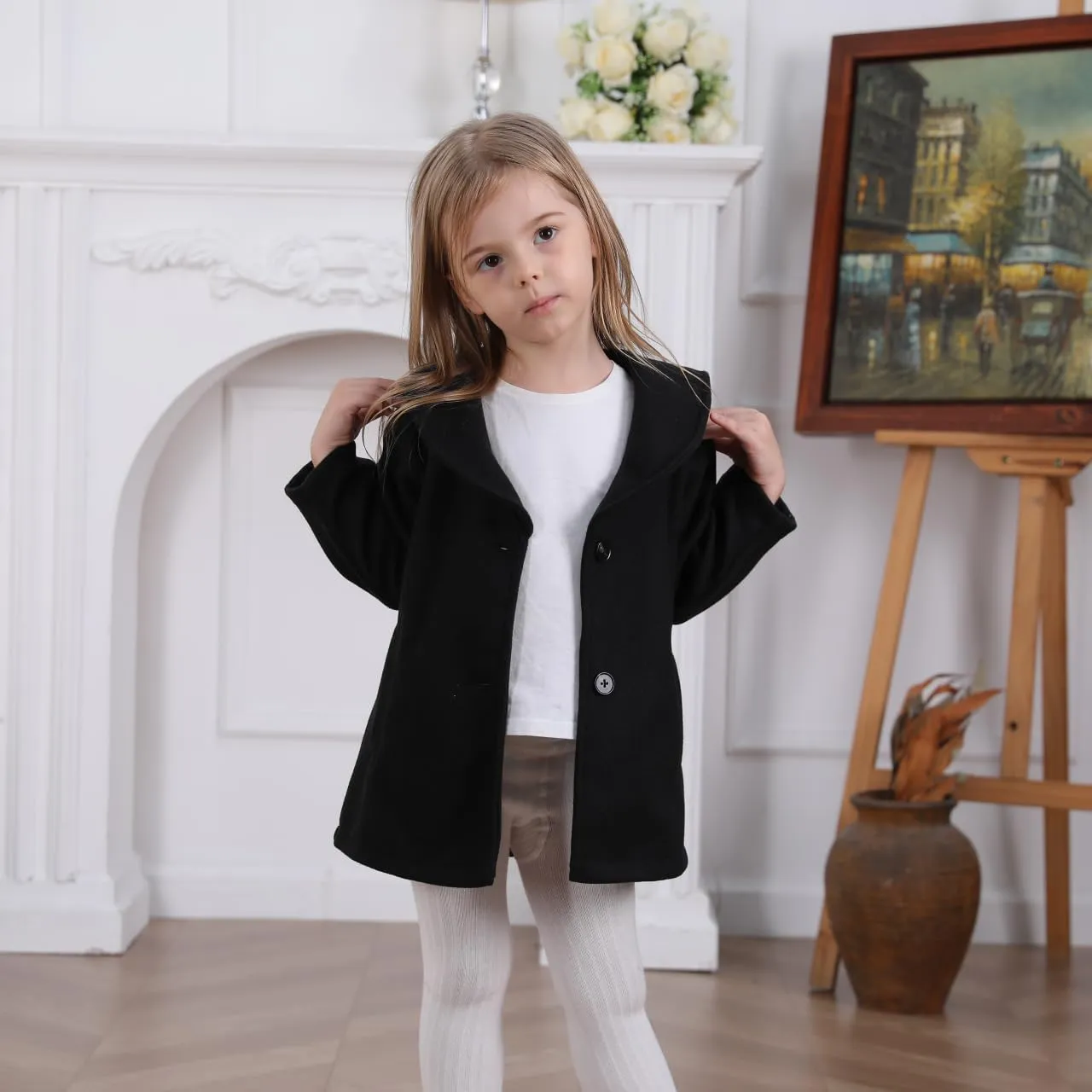 Goodplayer Baby Boy Girl Coat Toddler Pea Coat Fall Winter Jacket Outerwear for Baby Buttons Coat Clothes