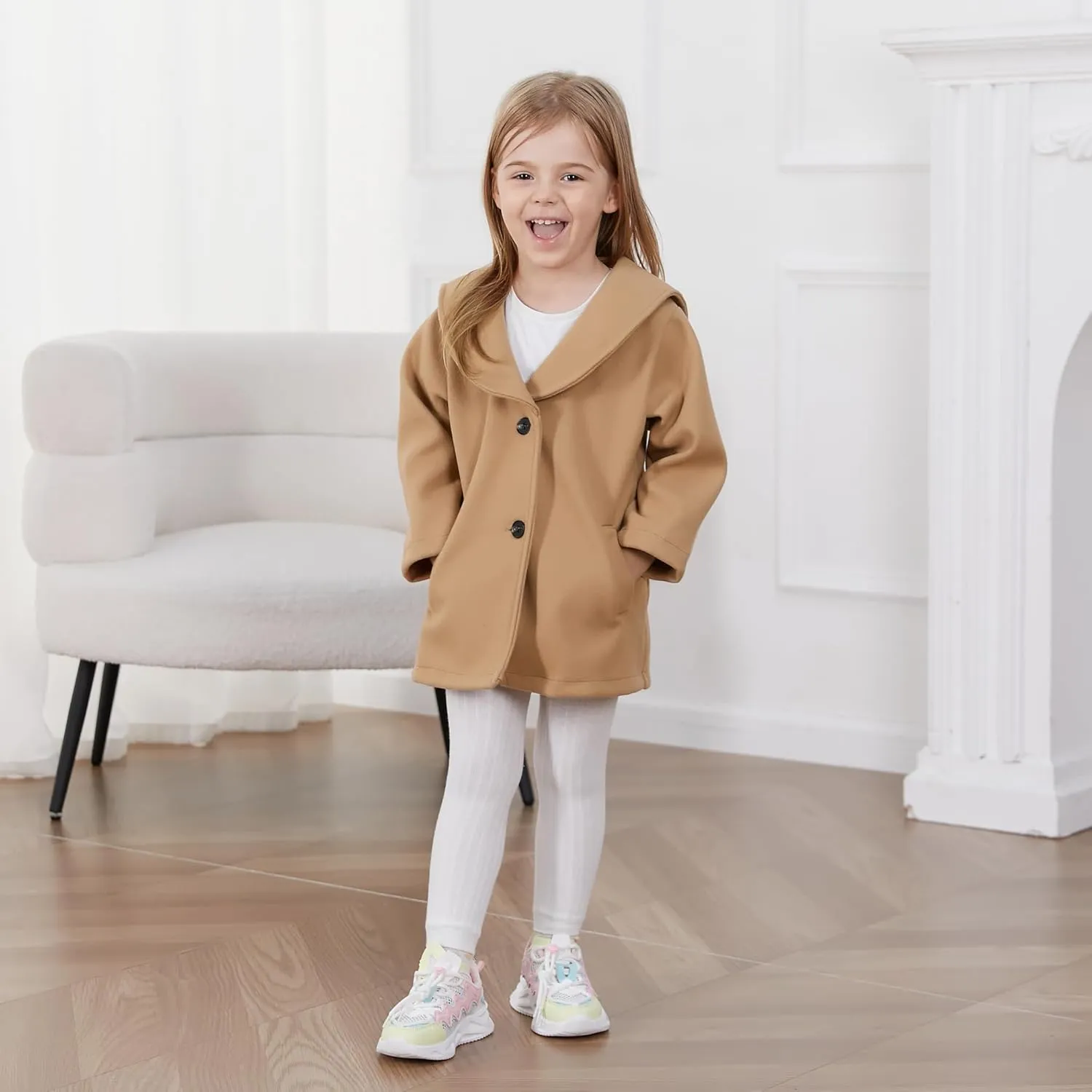 Goodplayer Baby Boy Girl Coat Toddler Pea Coat Fall Winter Jacket Outerwear for Baby Buttons Coat Clothes