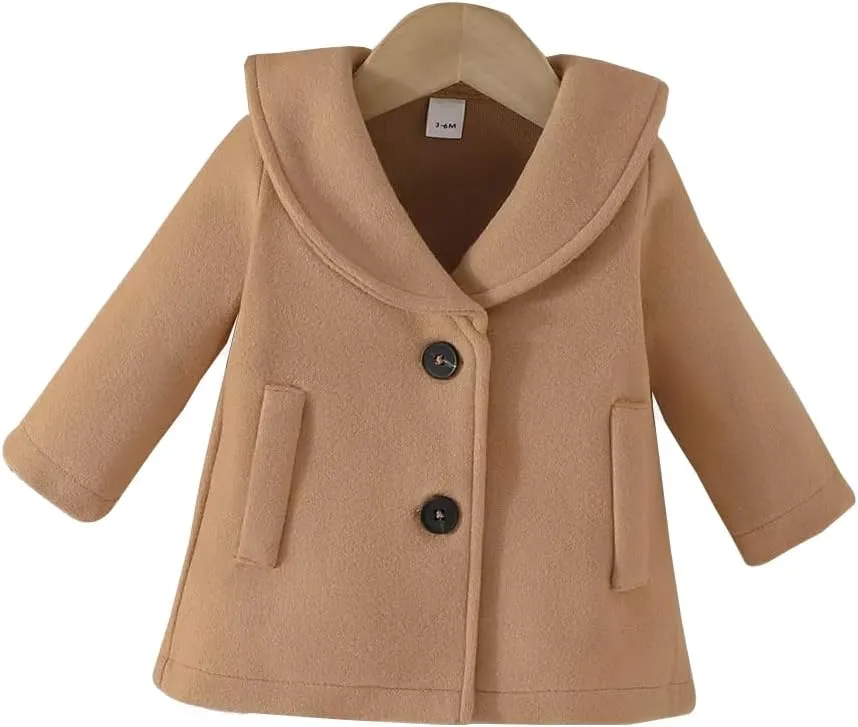 Goodplayer Baby Boy Girl Coat Toddler Pea Coat Fall Winter Jacket Outerwear for Baby Buttons Coat Clothes