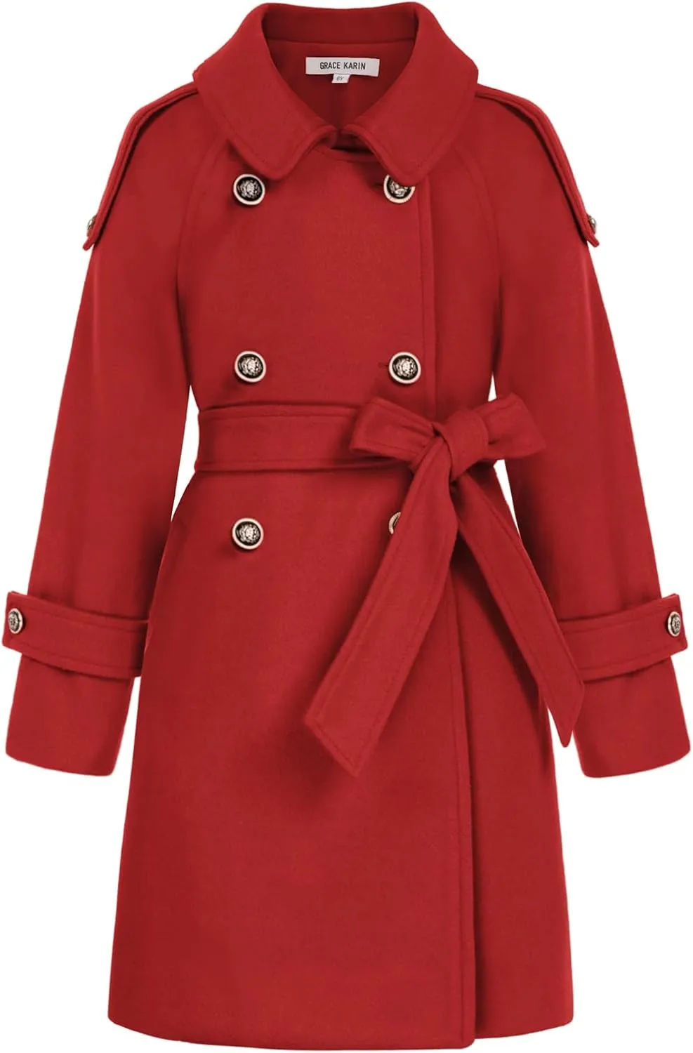 GRACE KARIN Girls Dress Coat Lapel Blend Winter Kids Jackets Coat Size 5-12