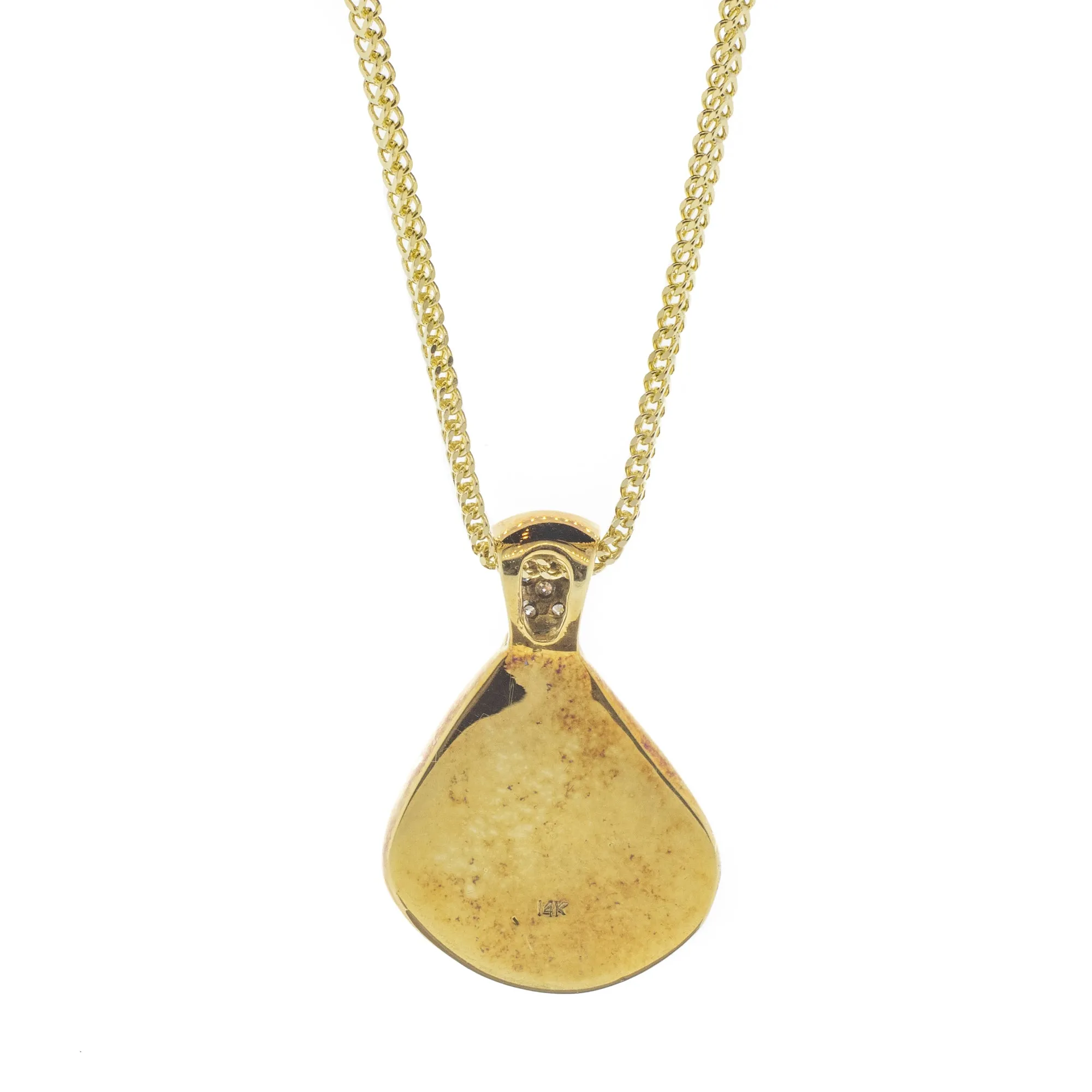 Grey Base Opal and Diamond Pendant Necklace