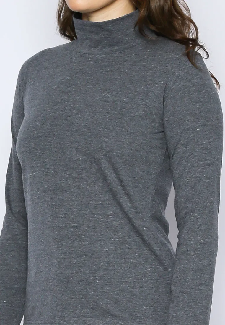 Grey Turtle Neck T-Shirt