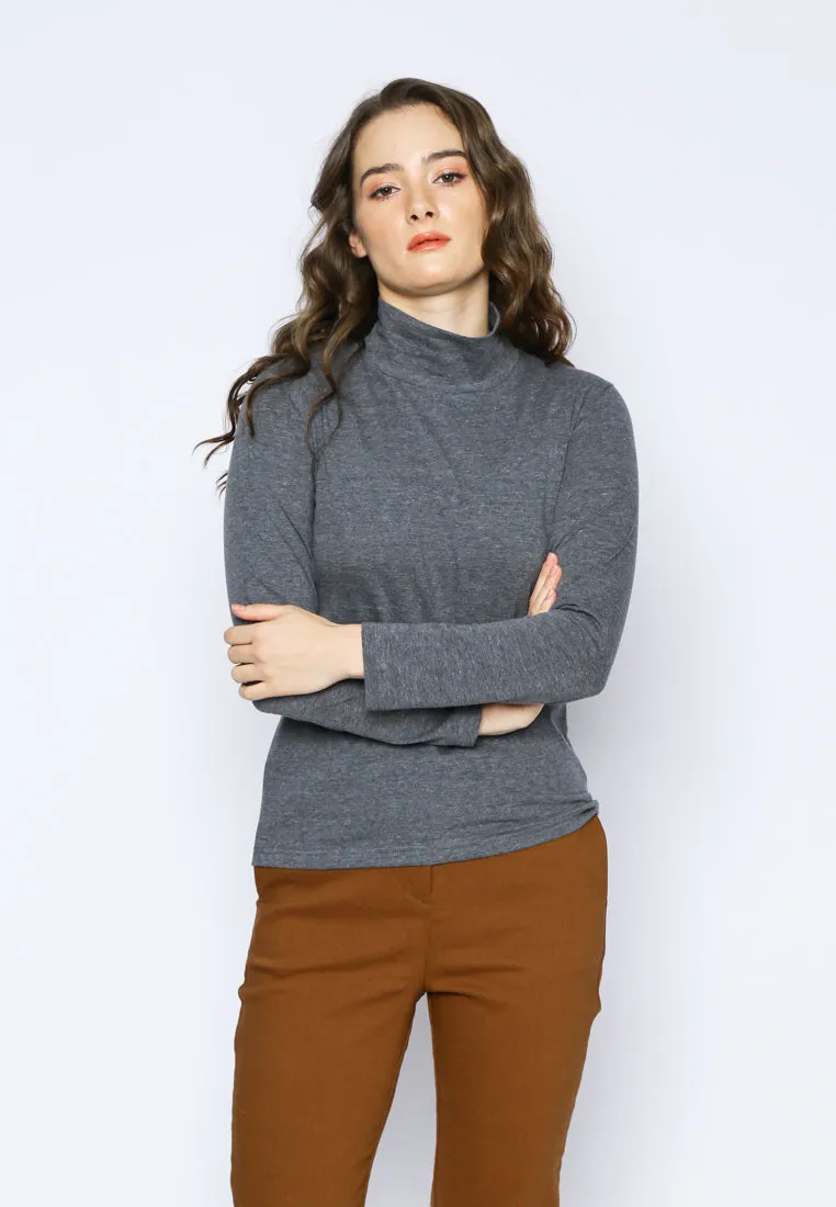 Grey Turtle Neck T-Shirt