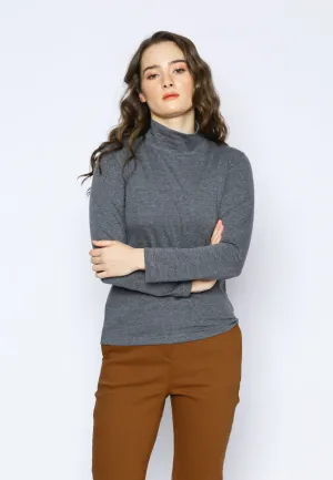 Grey Turtle Neck T-Shirt