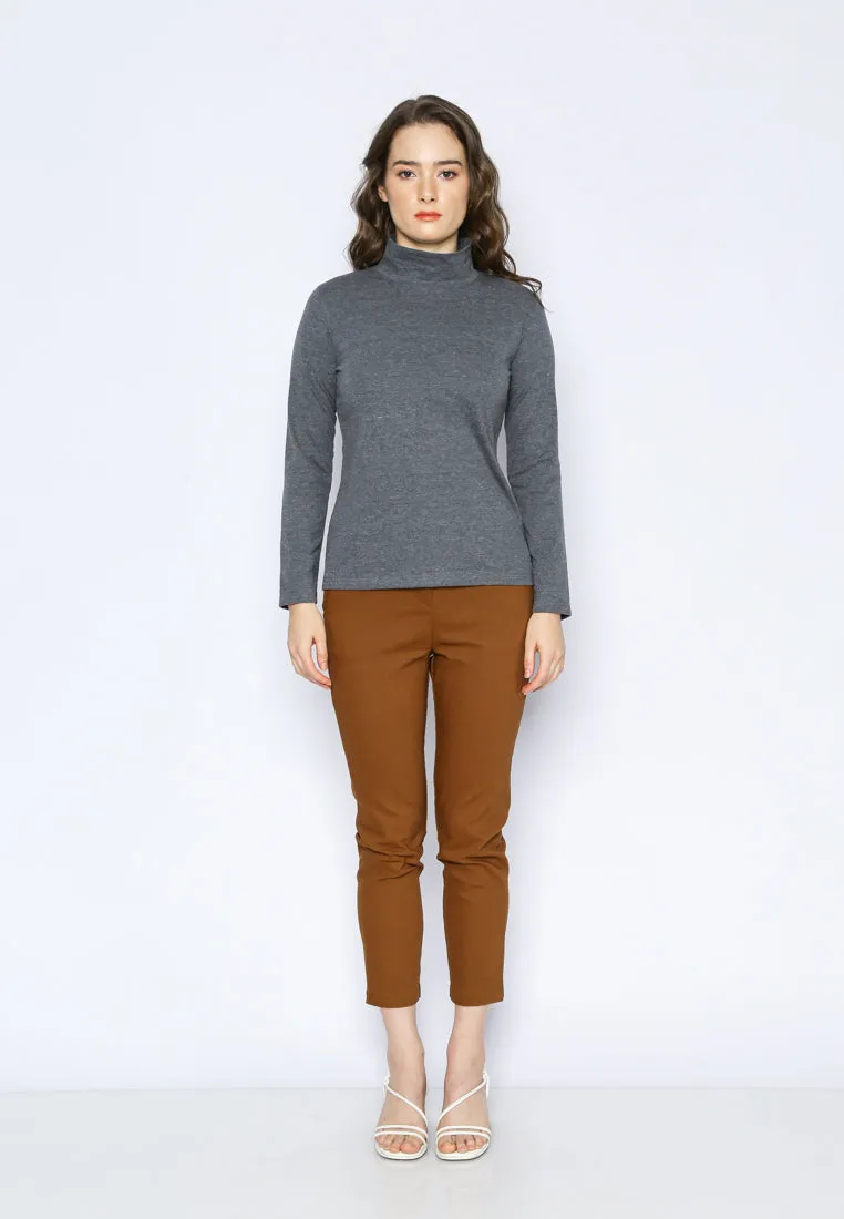 Grey Turtle Neck T-Shirt