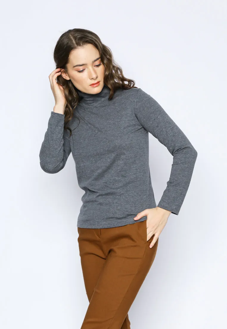 Grey Turtle Neck T-Shirt