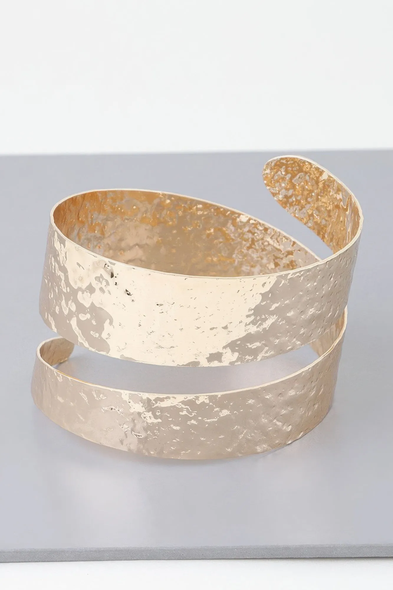 Hammered Wrap Around Cuff Bracelet
