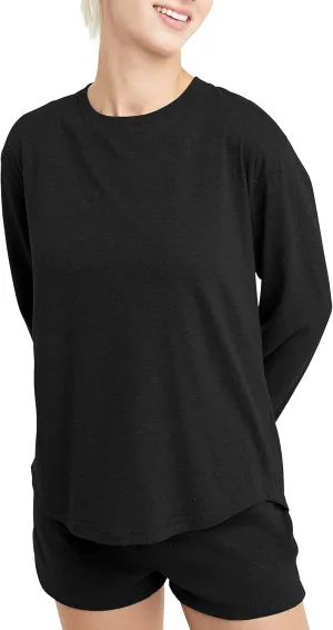 Hanes Women's Originals Tri-Blend Long-Sleeve T-Shirt, Crewneck Tee For Women, Relaxed Fit