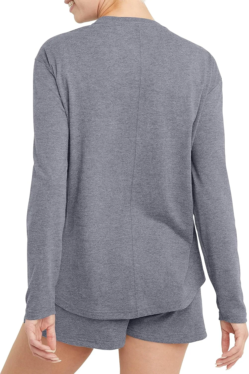 Hanes Women's Originals Tri-Blend Long-Sleeve T-Shirt, Crewneck Tee For Women, Relaxed Fit