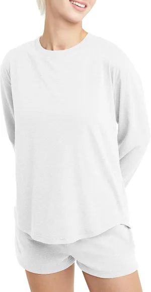 Hanes Women's Originals Tri-Blend Long-Sleeve T-Shirt, Crewneck Tee For Women, Relaxed Fit