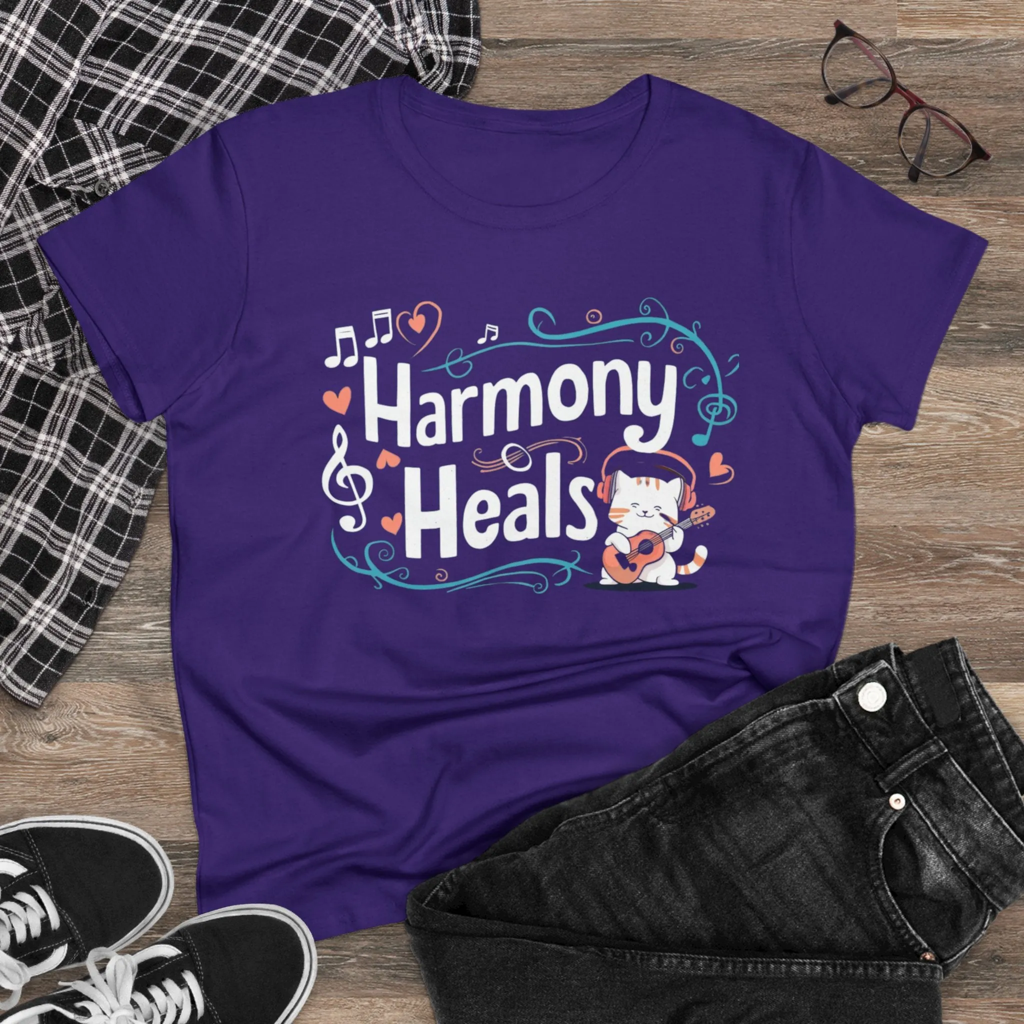 Harmony Heal Short Sleeve Regular Fit Cotton Womens Tshirts