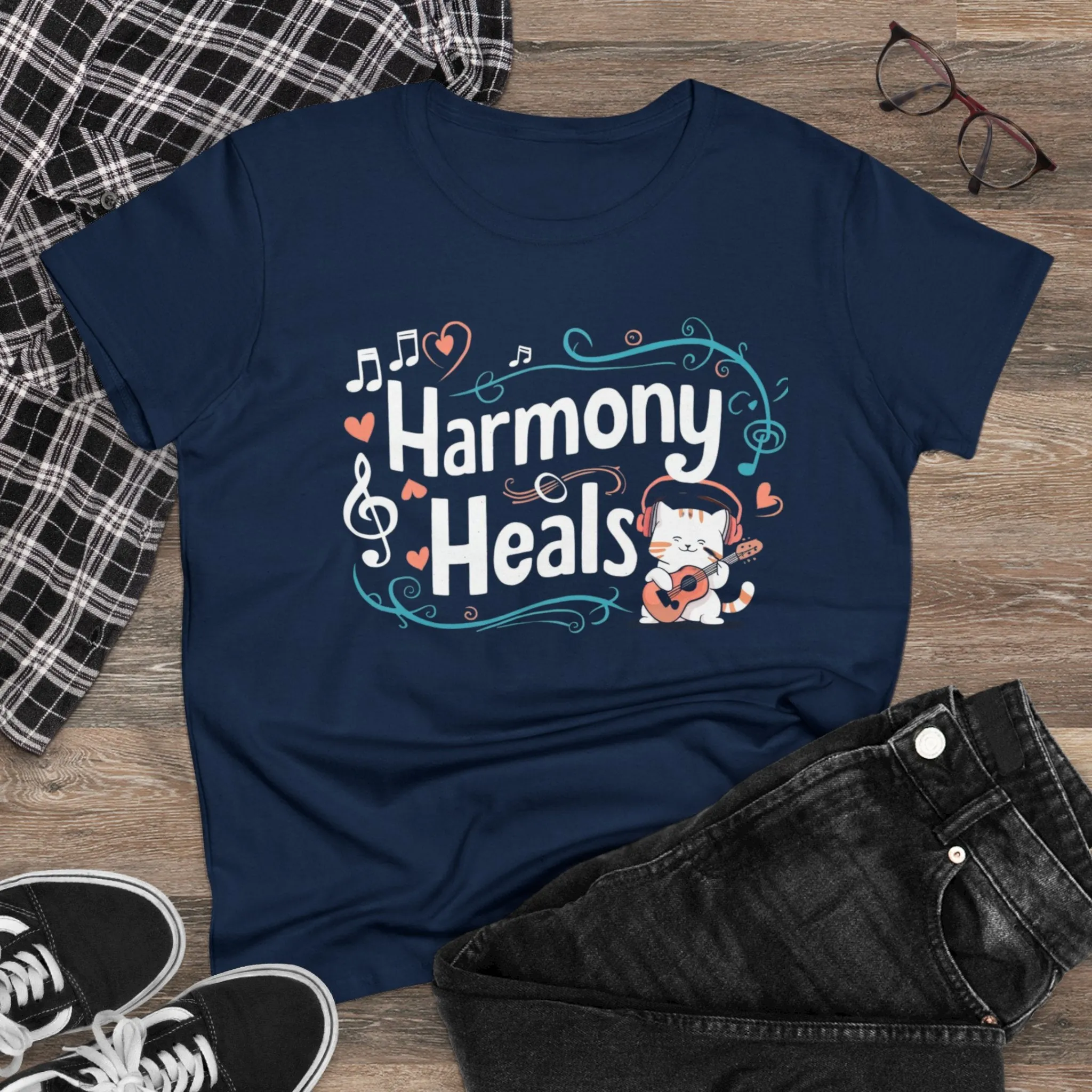 Harmony Heal Short Sleeve Regular Fit Cotton Womens Tshirts