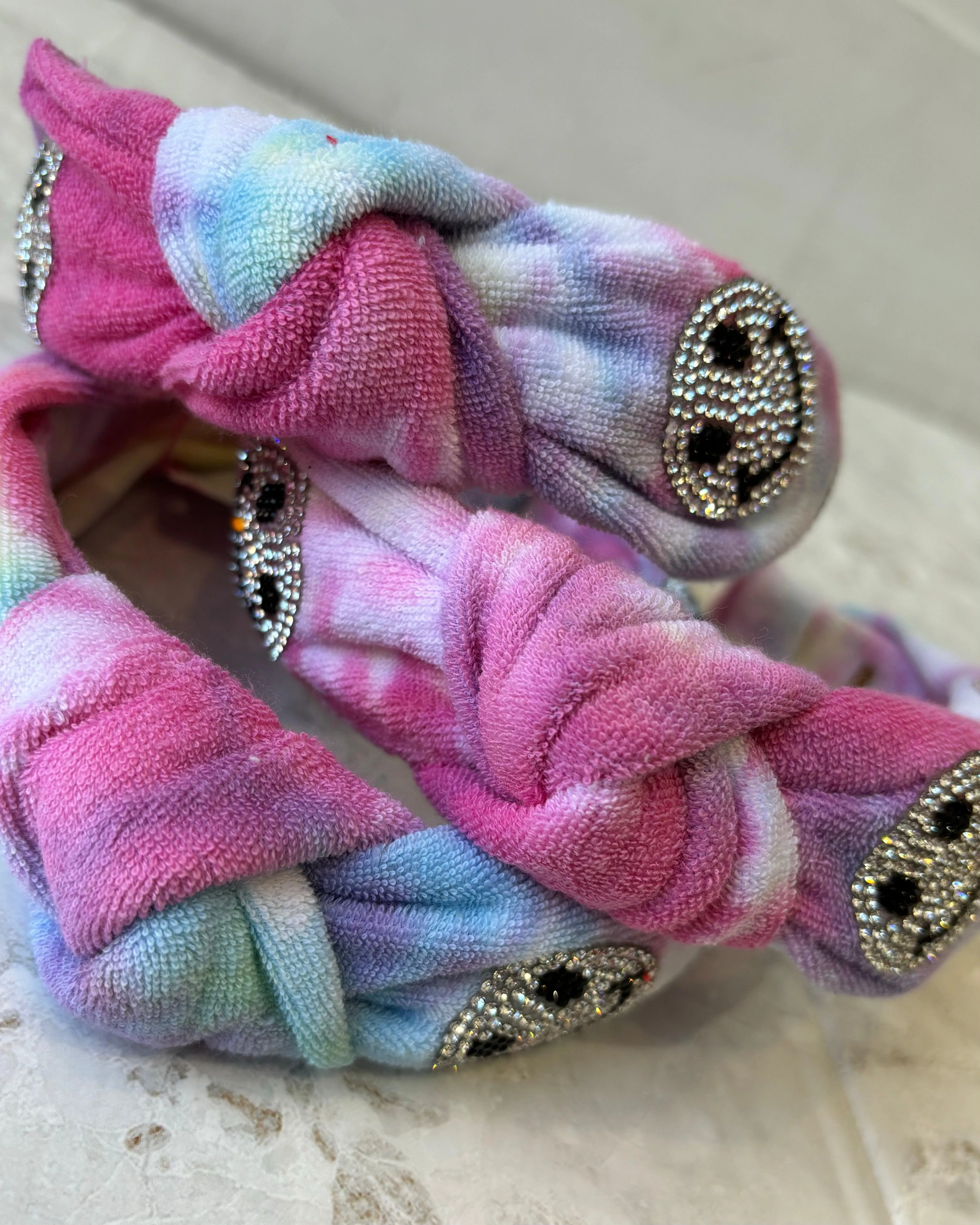 Headbands | Terry Knot - Crystallized Smiley | Bari Lynn Accessories