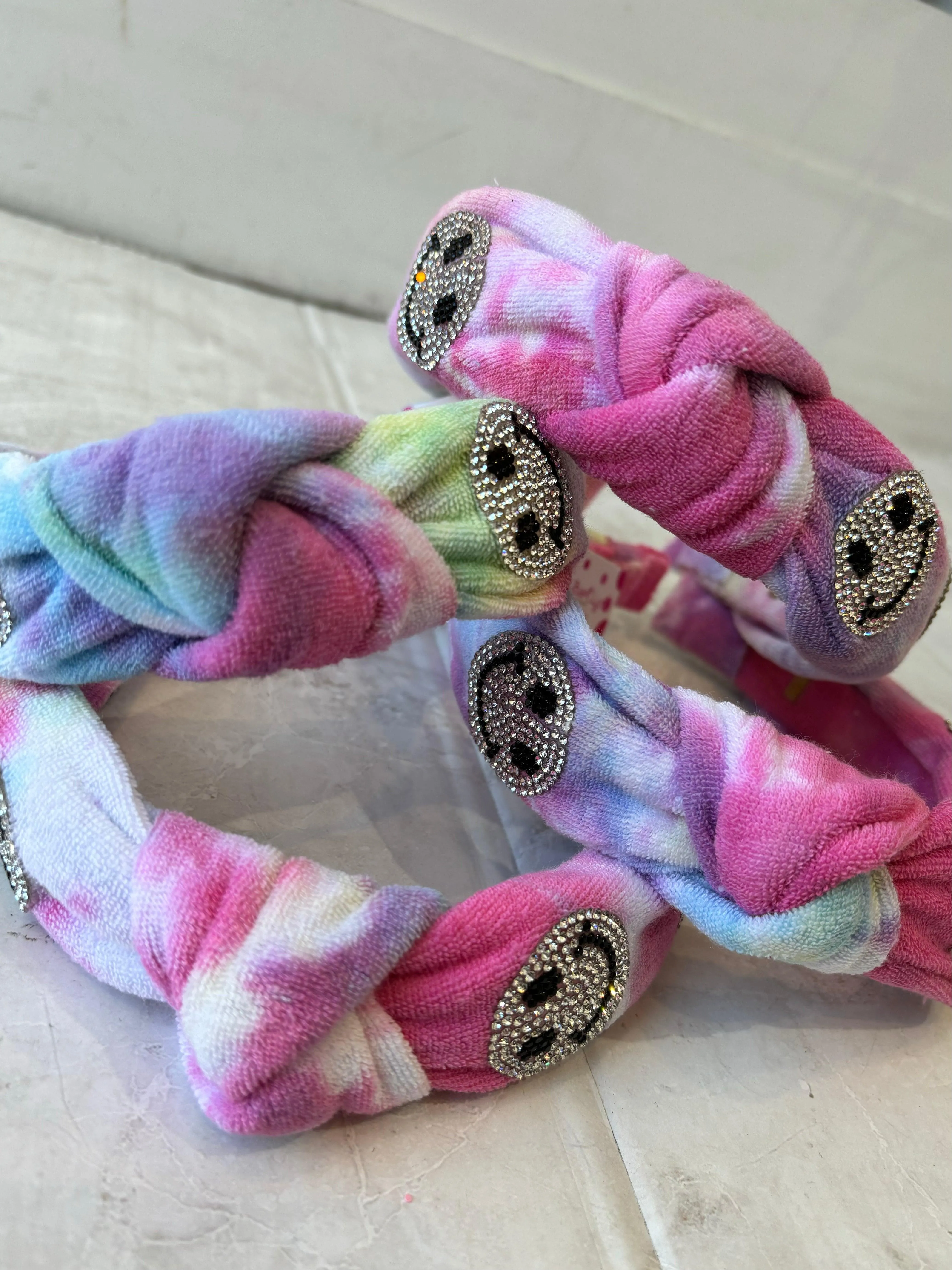 Headbands | Terry Knot - Crystallized Smiley | Bari Lynn Accessories
