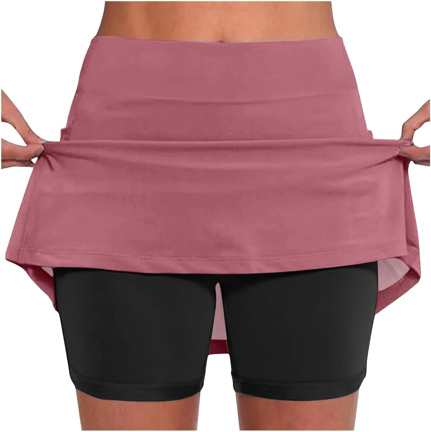 hlysgo Womens High Waisted Tennis Skort A-Line Skater Skirts with Lining Shorts Summer Plus Size Workout Athletic Shorts