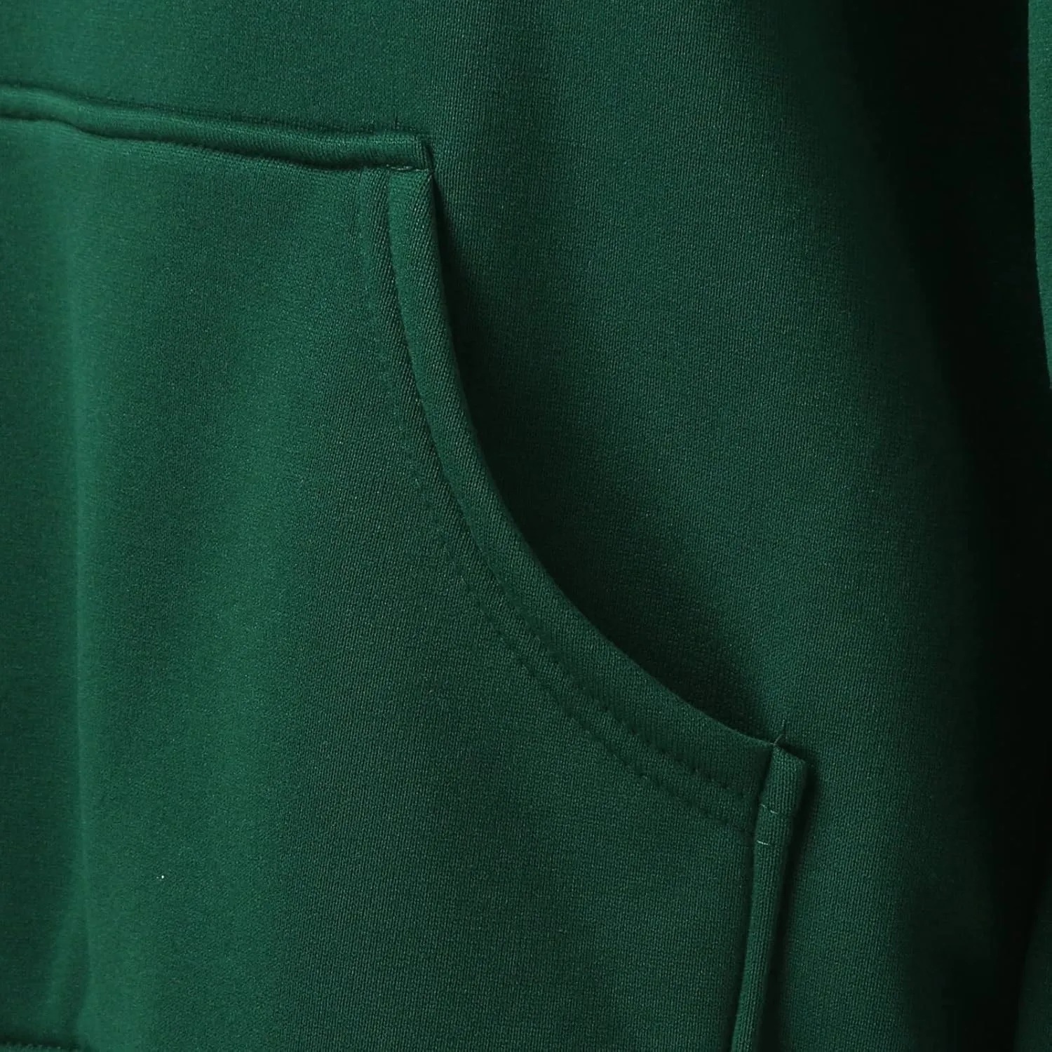 Hooded Sweatshirt Solid Color Ladies Solid Color Thickened Slit Front Pocket Long Sleeve Hoodie