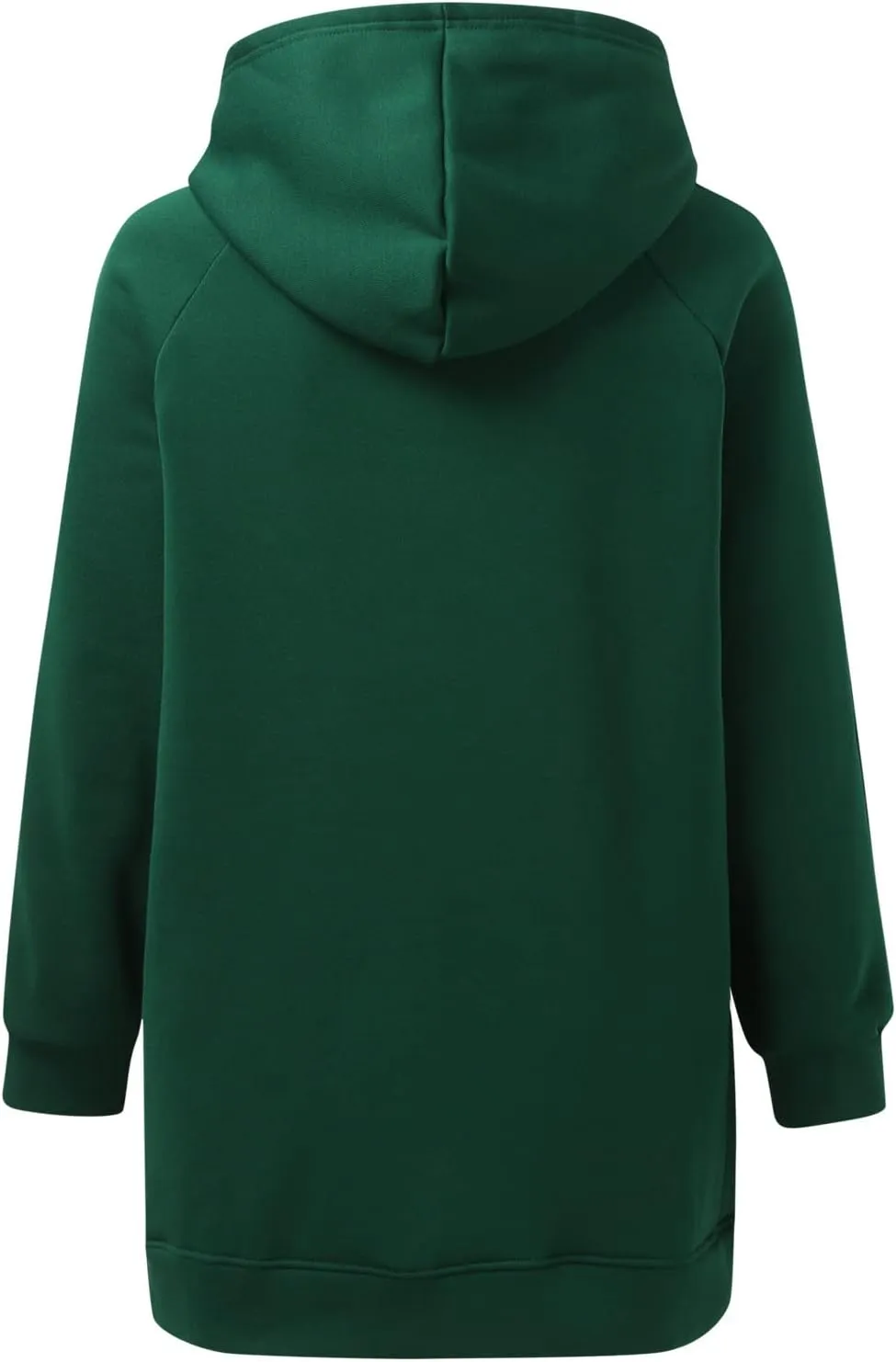 Hooded Sweatshirt Solid Color Ladies Solid Color Thickened Slit Front Pocket Long Sleeve Hoodie