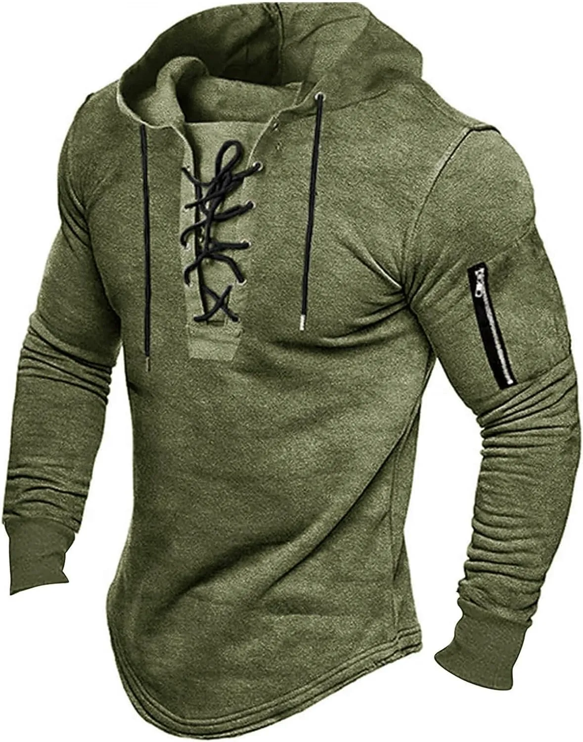 Hoodies For Men Hoodie Hooded Sweatshirt Top Striped Pleated Plunger Sleeve Hoodie Black Sweatshirt Men Men'S