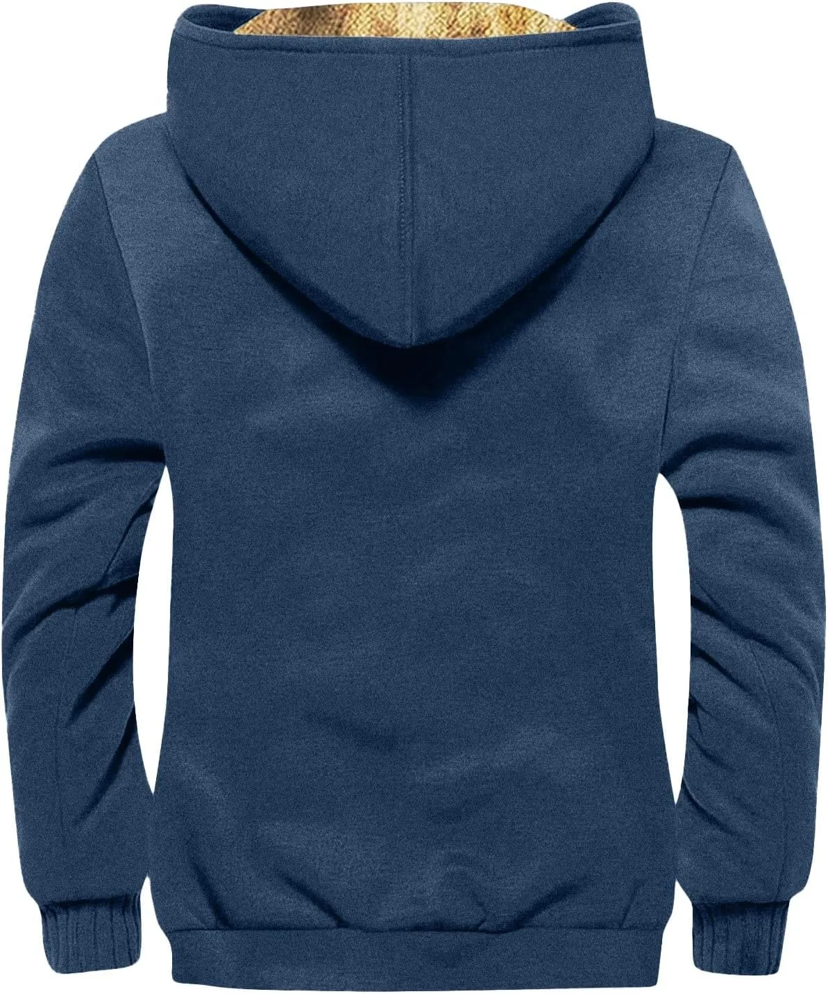 Hoodies for Men Zip Up Sweashirts Flannel Shirt Plaid Zip Up Sherpa Hooded Sweatshirt Warm Winter Coat
