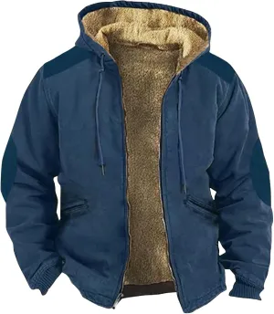 Hoodies for Men Zip Up Sweashirts Flannel Shirt Plaid Zip Up Sherpa Hooded Sweatshirt Warm Winter Coat