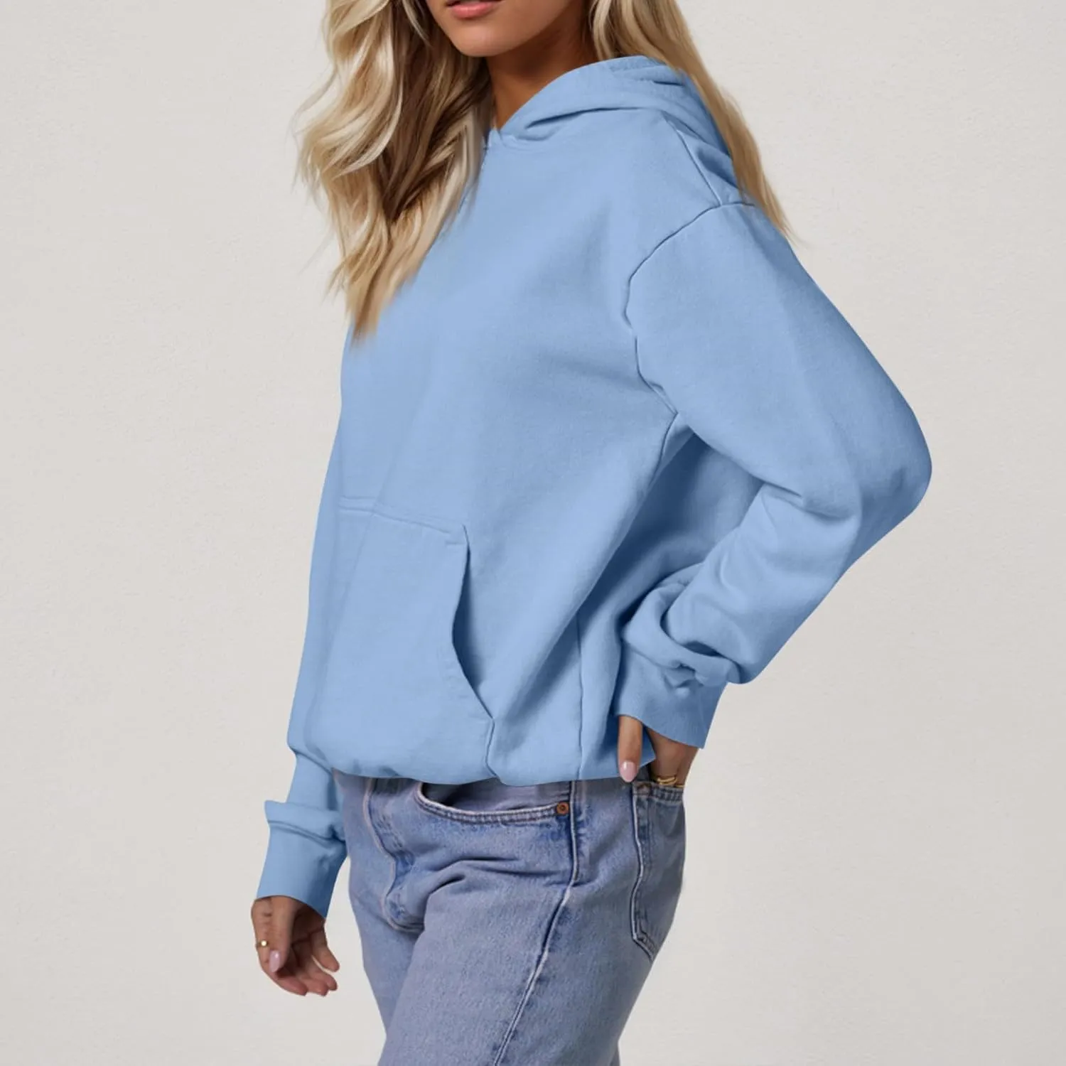 Hoodies for Women Fleece Oversized Hooded Sweatshirt with Pocket Casual Long Sleeve Workout Pullover Sweaters Tops
