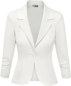 Hybrid & Company Women Super Comfy Ponte Office Blazer