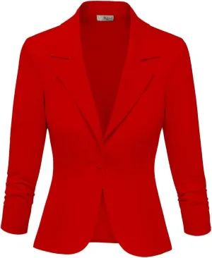 Hybrid & Company Women Super Comfy Ponte Office Blazer
