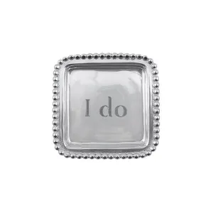 I DO Beaded Square Tray